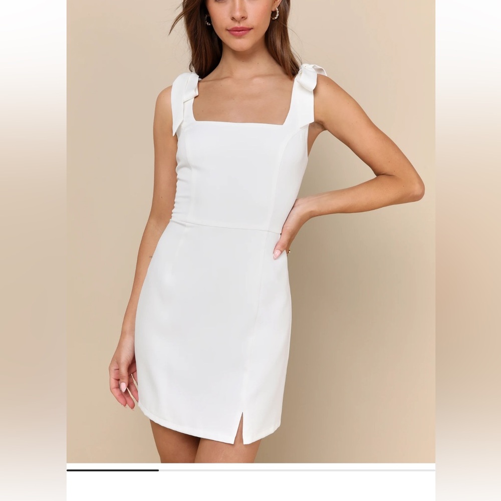 Lulus Your Sweetie White Tie-Strap Mini Dress